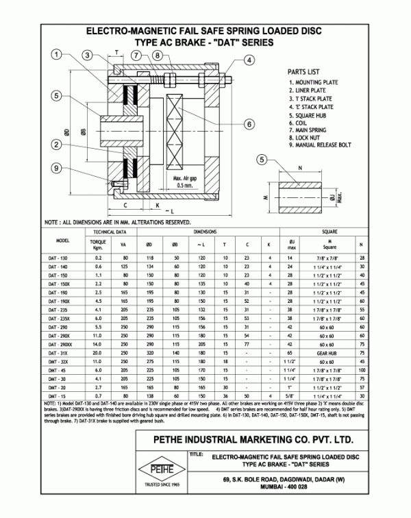 Disc Brake DAT - 150